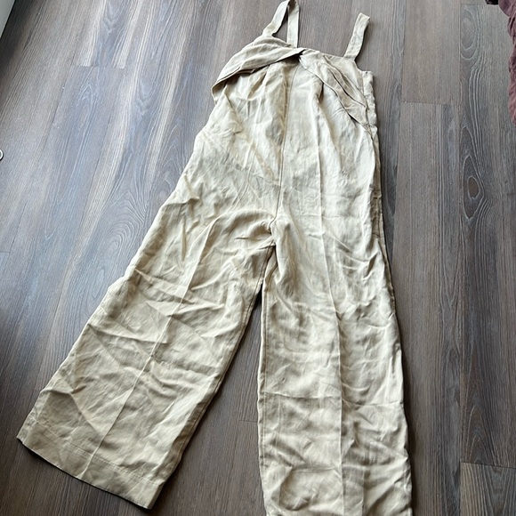 New COS linen blend oversized beige overalls jumpsuit - Picture 4 of 9
